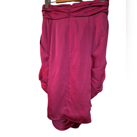 BCBGMaxAzria silky pink draped skirt - Picture 10 of 12